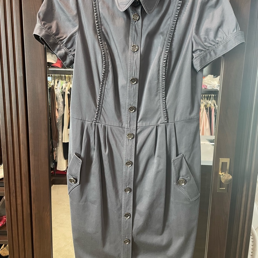 Burberry Blue Peplum Shirt Dress